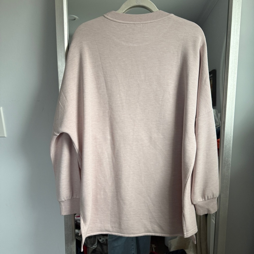 Varley Paige Longline Sweat Taupe Marl Oversized Sweatshirt dreamsoft - Picture 4 of 4